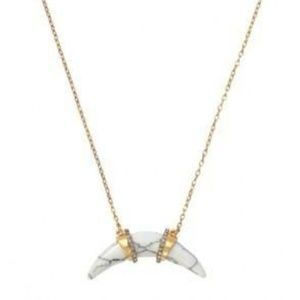 Stella & Dot White Gold Arc Pendant Necklace